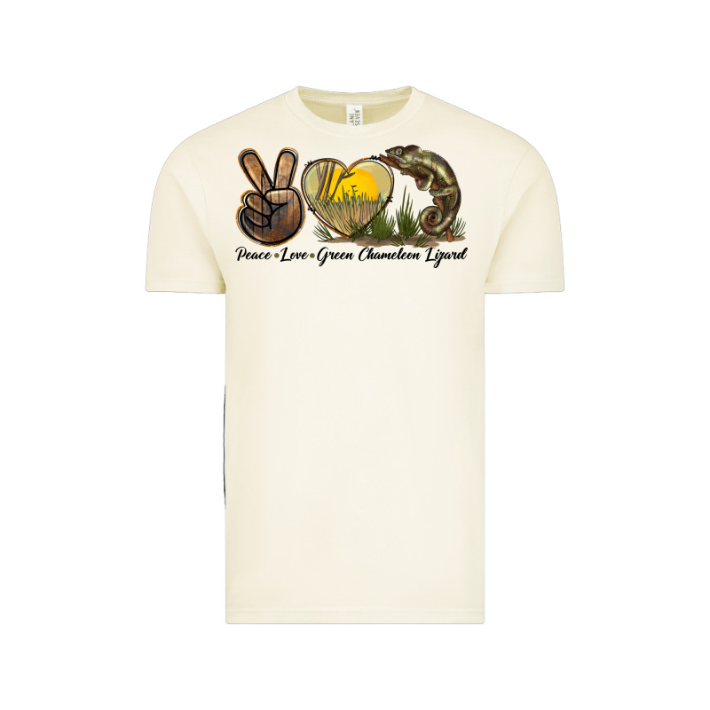 Peace Love Green Chameleon Lizard Vintage Tee by LillyAllenDesigns | Teevron