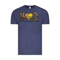 Vintage Denim Peace Love Green Chameleon Lizard Vintage Tee - LillyAllenDesigns
