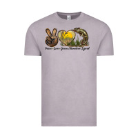 Vintage Zinc Peace Love Green Chameleon Lizard Vintage Tee - LillyAllenDesigns