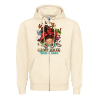 Sandshell Camp Hair Dont Care Messy Bun Bbs Zipper Hoodie - BundleAndBundleShop