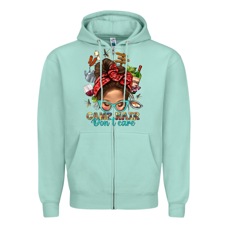 Camp Hair Dont Care Messy Bun Bbs Zipper Hoodie by BundleAndBundleShop | Teevron