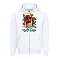 White Camp Hair Dont Care Messy Bun Bbs Zipper Hoodie - BundleAndBundleShop