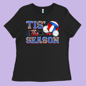 Tis' The Season Volleyball Ladies Tee Designed By Zillion Design Studio