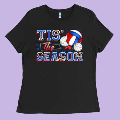 Tis' The Season Volleyball Ladies Tee Designed By Zillion Design Studio