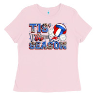 Bubblegum Pink tis' the season volleyball Ladies Tee - Zillion Design Studio