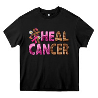 Black Heal Cancer Heavy Core Tee - texasbilliewilder
