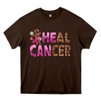 Chocolate Brown Heal Cancer Heavy Core Tee - texasbilliewilder