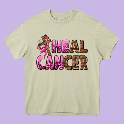 Heal Cancer Heavy Core Tee Designed By Texasbilliewilder