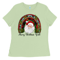 Merry Christmas Y'all Rainbow Ladies Tee | Teevron