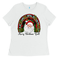 White merry christmas y'all rainbow Ladies Tee - JahusDesignShop