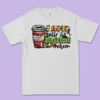 I Run On Coffee And Christmas Cheer Premium Tee Designed By Cowhidedigitalart