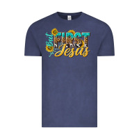 Vintage Denim but first jesus Vintage Tee - NancyCooperArtShop