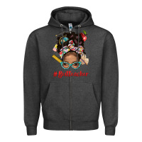 Charcoal Heather Afro Messy Bun Best Teacher With Leopard Glasses Bbs Zipper Hoodie - BundleAndBundleShop