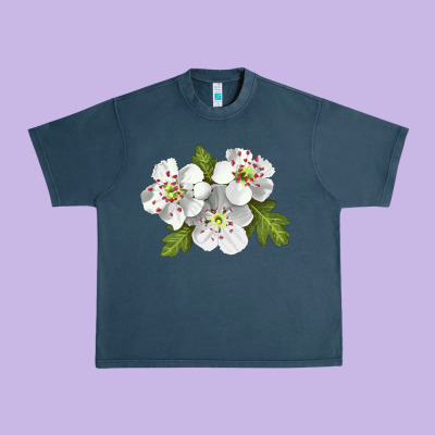 Hawthorn Flower Illustrations Urban Heavy Tee Designed By Lillyallendesigns