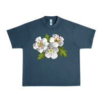 Midnight Navy Hawthorn Flower Illustrations Urban Heavy Tee - LillyAllenDesigns