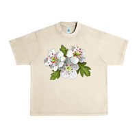 Sandshell Hawthorn Flower Illustrations Urban Heavy Tee - LillyAllenDesigns