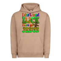 Pigment Burro St. Patrick's I dont need luck i have got Jesus Urban Hoodie - OliviaCreatesArt