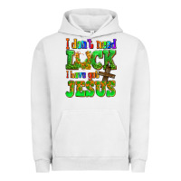 Pigment Lunar Rock St. Patrick's I dont need luck i have got Jesus Urban Hoodie - OliviaCreatesArt