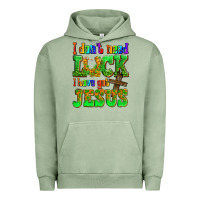 Pigment Oil Green St. Patrick's I dont need luck i have got Jesus Urban Hoodie - OliviaCreatesArt