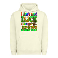 Pigment Pistachio St. Patrick's I dont need luck i have got Jesus Urban Hoodie - OliviaCreatesArt