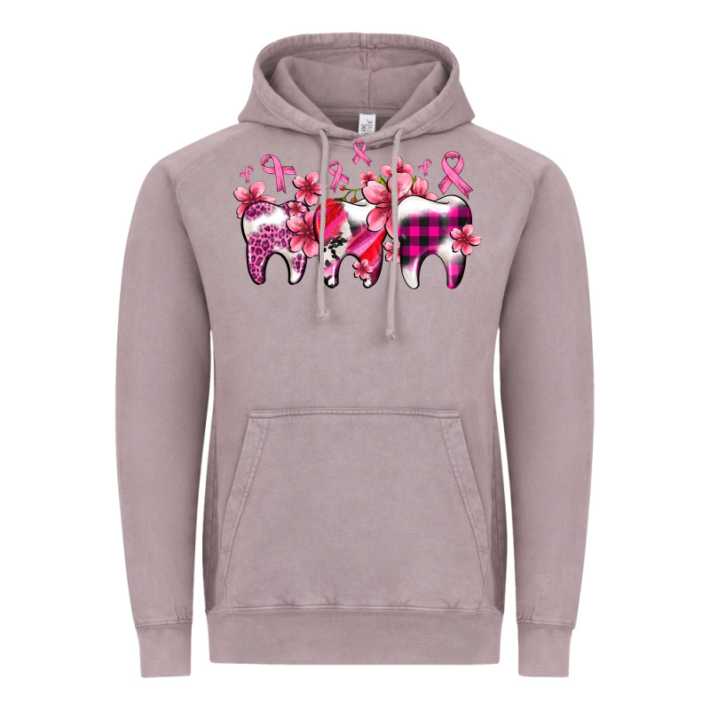 Cancer Ribbon With Teeth Vintage Hoodie by AdoDesignShop | Teevron