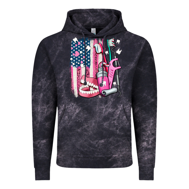 American Flag And Dental Elements With Teeth Vintage Hoodie by AdoDesignShop | Teevron