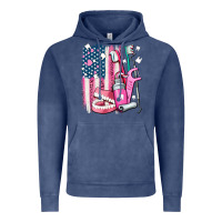 Vintage Denim American flag and dental elements with teeth Vintage Hoodie - AdoDesignShop