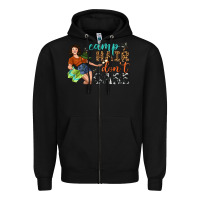 Black Camp Hair Don't Care Zipper Hoodie - BundleAndBundleShop