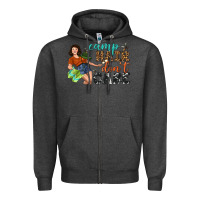 Charcoal Heather Camp Hair Don't Care Zipper Hoodie - BundleAndBundleShop