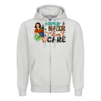 Dove Grey Camp Hair Don't Care Zipper Hoodie - BundleAndBundleShop