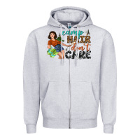 Heather Grey Camp Hair Don't Care Zipper Hoodie - BundleAndBundleShop