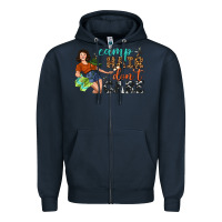 Navy Camp Hair Don't Care Zipper Hoodie - BundleAndBundleShop