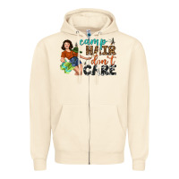 Sandshell Camp Hair Don't Care Zipper Hoodie - BundleAndBundleShop