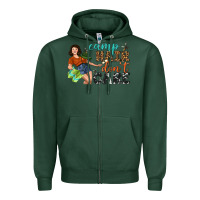 Sports Green Camp Hair Don't Care Zipper Hoodie - BundleAndBundleShop