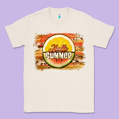 Hello Summer Watermelon Lemon Classic Tee Designed By Jasminsmagicworld