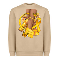 Mushroom Childhood Cancer diva yellow ribbon Heavyweight Sweatshirt - NancyCooperArtShop