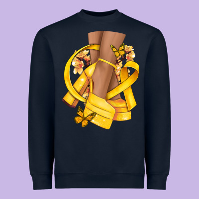 Childhood Cancer Diva Yellow Ribbon Heavyweight Sweatshirt Designed By Nancycooperartshop