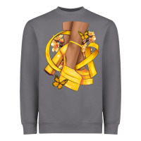 Storm Childhood Cancer diva yellow ribbon Heavyweight Sweatshirt - NancyCooperArtShop