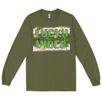Army Green lucky vibes Long Sleeve Tee - MaliasSmallBusiness