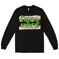 Black lucky vibes Long Sleeve Tee - MaliasSmallBusiness