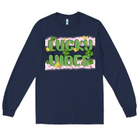 Navy lucky vibes Long Sleeve Tee - MaliasSmallBusiness