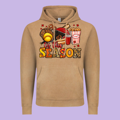 Tis The Season Softball Vintage Hoodie Designed By Jasminsmagicworld
