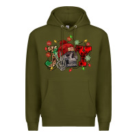 Army Green Christmas Joy skeleton Premium Hoodie - NancyCooperArtShop