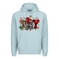 Blue Mist Christmas Joy skeleton Premium Hoodie - NancyCooperArtShop