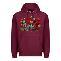 Burgundy Christmas Joy skeleton Premium Hoodie - NancyCooperArtShop