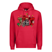 Cardinal Christmas Joy skeleton Premium Hoodie - NancyCooperArtShop