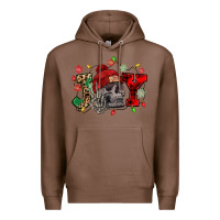 Chestnut Christmas Joy skeleton Premium Hoodie - NancyCooperArtShop