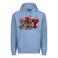 Colony Blue Christmas Joy skeleton Premium Hoodie - NancyCooperArtShop
