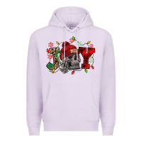Lilac Christmas Joy skeleton Premium Hoodie - NancyCooperArtShop