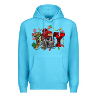 Ocean Blue Christmas Joy skeleton Premium Hoodie - NancyCooperArtShop